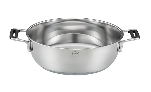 RÖSLE SILENCE PRO Servierpfanne Ø 28 cm, Hochwertige Edelstahl-Servierpfanne mit isolierten Griffen für sicheres und bequemes Servieren, Edelstahl 18/10, Silberfarben/Schwarz, 39 x 29,5 x 14 cm RÖSLE SILENCE PRO Servierpfanne Ø 28 cm, Hochwertige Edelstahl-Servierpfanne mit isolierten Griffen für sicheres und bequemes Servieren, Edelstahl 18/10, Silberfarben/Schwarz, 39 x 29,5 x 14 cm von RÖSLE