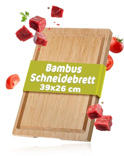 RÖSLE Schneidebrett Basic Line - 39 x 26cm, hochwertiges Bambus Schneidebrett mit Saftrille und rutschfesten Gummifüßen, einsetzbar als Schneid- und Servierbrett, robustes Holzbrett für die Küche RÖSLE Schneidebrett Basic Line - 39 x 26cm, hochwertiges Bambus Schneidebrett mit Saftrille und rutschfesten Gummifüßen, einsetzbar als Schneid- und Servierbrett, robustes Holzbrett für die Küche von RÖSLE