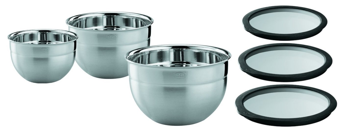 RÖSLE Schüssel Schüssel-Set mit Frischhaltedeckel aus Glas, Edelstahl / Glas / Silikon, (Schüsseln & Schalen) RÖSLE Schüssel Schüssel-Set mit Frischhaltedeckel aus Glas, Edelstahl / Glas / Silikon, (Schüsseln & Schalen) von RÖSLE
