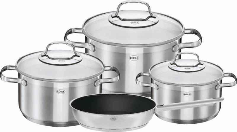 RÖSLE Topf-Set 4-teilig ELEGANCE 13470 Induktion mit Glasdeckel von RÖSLE