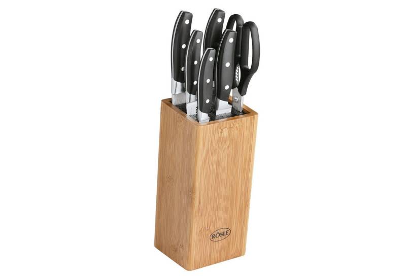 RÖSLE Universalküchenmesser RÖSLE Set Messerblock inkl. 5 Küchenmesser Küchenschere Bambus Koch von RÖSLE
