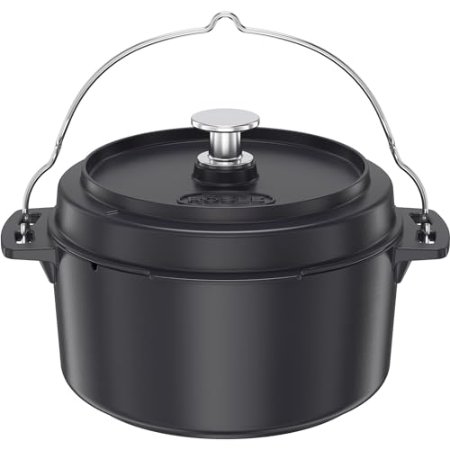 RÖSLE VARIO Dutch Oven, Hochwertiger Dutch Oven aus emailliertem Gusseisen, Deckel als Pfanne einsetzbar, mit Tragebügel, 5,5 l, 36 x 30 x 22,5 cm, Schwarz RÖSLE VARIO Dutch Oven, Hochwertiger Dutch Oven aus emailliertem Gusseisen, Deckel als Pfanne einsetzbar, mit Tragebügel, 5,5 l, 36 x 30 x 22,5 cm, Schwarz von RÖSLE