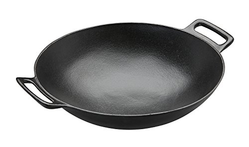 RÖSLE VARIO Wok, Hochwertiger Wok aus emailliertem Gusseisen zum scharfen Anbraten, asiatische Küche, für Herd und Grill geeignet von RÖSLE