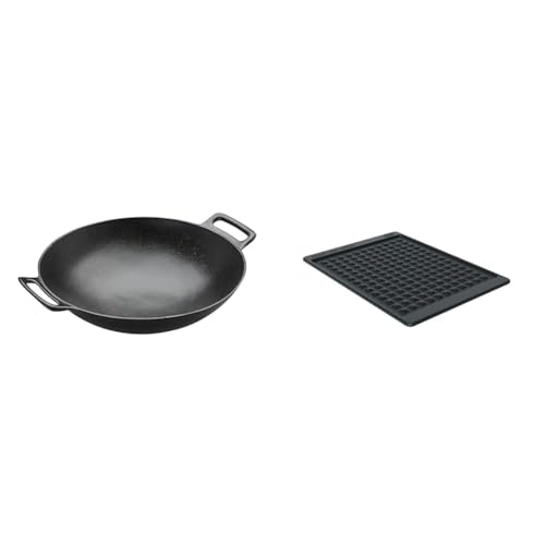 RÖSLE VARIO Wok, Hochwertiger Wok aus emailliertem Gusseisen zum scharfen Anbraten & Ablagematte Silikon, Hochwertige Silikonmatte zum Schutz von Ablageflächen RÖSLE VARIO Wok, Hochwertiger Wok aus emailliertem Gusseisen zum scharfen Anbraten & Ablagematte Silikon, Hochwertige Silikonmatte zum Schutz von Ablageflächen von RÖSLE