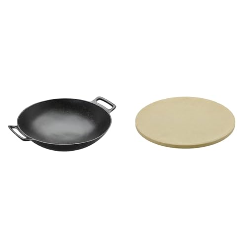 RÖSLE VARIO Wok, Hochwertiger Wok aus emailliertem Gusseisen zum scharfen Anbraten & VARIO Pizzastein, Hochwertiger Pizzastein aus Cordierit zur Zubereitung von Pizza RÖSLE VARIO Wok, Hochwertiger Wok aus emailliertem Gusseisen zum scharfen Anbraten & VARIO Pizzastein, Hochwertiger Pizzastein aus Cordierit zur Zubereitung von Pizza von RÖSLE