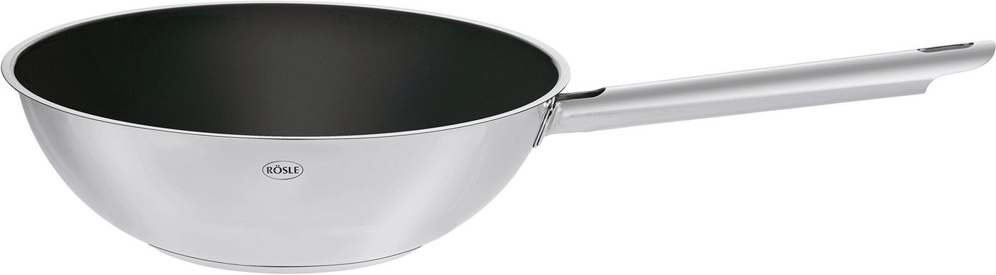 RÖSLE Wok ELEGANCE, Edelstahl 18/10 (1-tlg), Keramikbeschichtung ProCera, backofen- und induktionsgeeignet, Ø 28 cm von RÖSLE