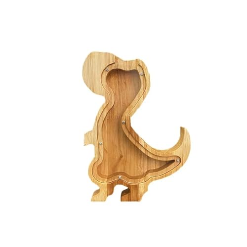 Holz Cartoon Tier Sparschwein Nette Dinosaurier Katze Löwe Münze Transparent Kreative Design Sicher Kinder Geschenk Desktop(Style 6) von ROEUIPG
