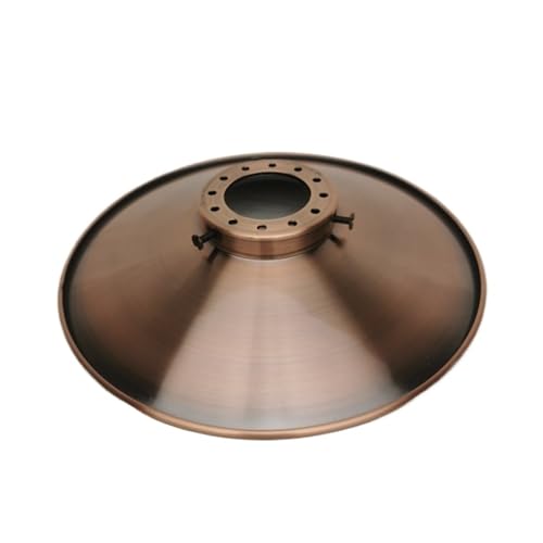 Lampenschirm aus Metall, fertiger Lampenschirm aus Eisen, 4 Stile, Lampenschirme for Selbermachen, Metall, gebürstet, Goldbronze, Lampenzubehör(Red A with holder) von ROEUIPG