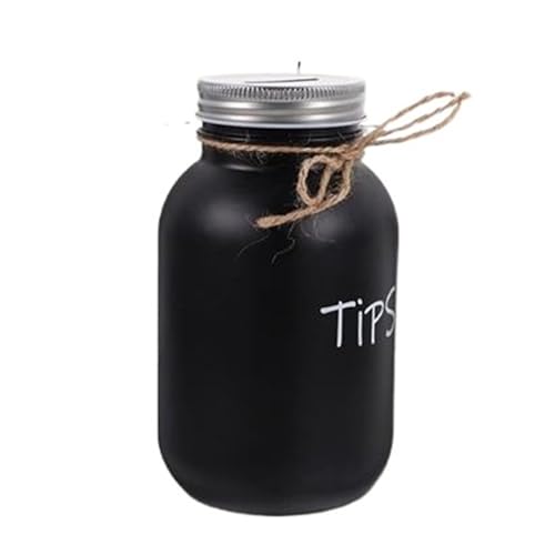 Münzen Sparschwein Einfaches Glas Sparen Hohe Kapazität for Dekoration Geld Jar Weiß Container(Black) von ROEUIPG