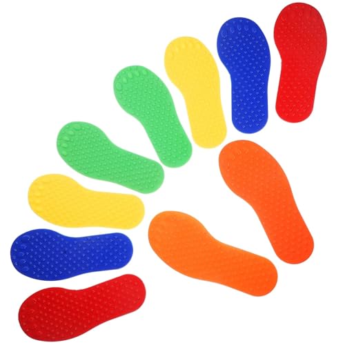 ROEUIPG 10 Stück Bodenmarkierungen Site Sticker Spot Pads Teppichmarker Bereich Teppiche Fußform Fußballmarker von ROEUIPG