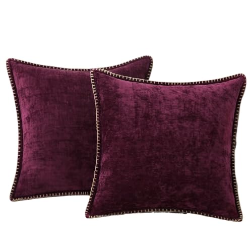 ROEUIPG 2 stücke Kissenbezug Kissenbezug Sofa Dekorativer Dekokissenbezug Weich for Wohnzimmer Dekor(Pink,20x20inch(50x50cm)) von ROEUIPG
