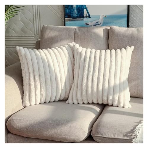 ROEUIPG 2 stücke Weichen Plüsch Kissen Fall Winter Wurf Kissen Abdeckung for Sofa Und Nacht Wohnzimmer Dekorationen Rechteck Abdeckung(Apricot) von ROEUIPG