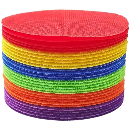 ROEUIPG 20 STÜCKE Klassenzimmer Magie Mark Seine Sitzen Teppich Flecken Bunte Marker Runde Aufkleber for Raum Dekoration(Mixed Color,5inch) von ROEUIPG
