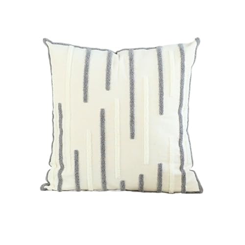 ROEUIPG 2PCS gestreiften getufteten Baumwolle Kissenbezug einfache Home Sofa Kopfteil Kissen Kissenbezug(500mm*500mm) von ROEUIPG