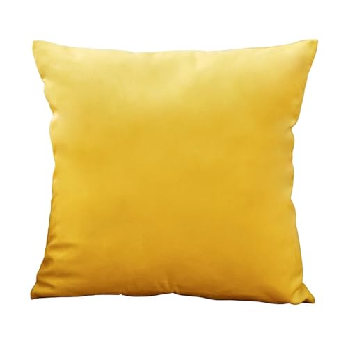 ROEUIPG 3 stücke Samt Kissen Abdeckungen Plaid Kissenbezüge 30x50cm 40x40cm 45x45 50x50cm Wohnkultur Abdeckung for Sofa(Bright Yellow,50cm x 50cm) von ROEUIPG