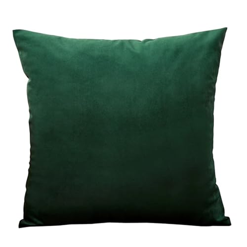 ROEUIPG 3 stücke Samt Kissen Abdeckungen Plaid Kissenbezüge 30x50cm 40x40cm 45x45 50x50cm Wohnkultur Abdeckung for Sofa(Dark Green,50cm x 50cm) von ROEUIPG