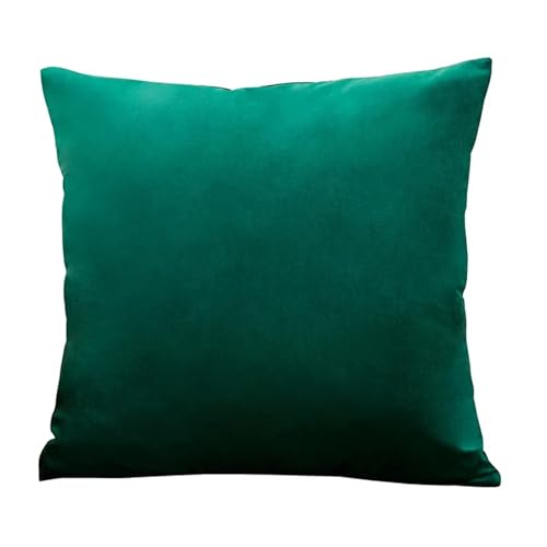 ROEUIPG 3 stücke Samt Kissen Abdeckungen Plaid Kissenbezüge 30x50cm 40x40cm 45x45 50x50cm Wohnkultur Abdeckung for Sofa(Emerald Green,45cm x 45cm) von ROEUIPG