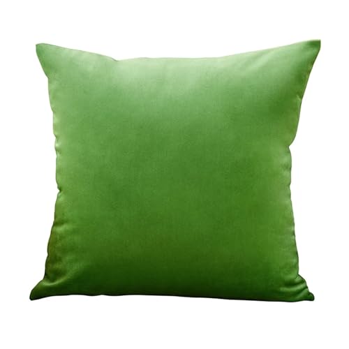 ROEUIPG 3 stücke Samt Kissen Abdeckungen Plaid Kissenbezüge 30x50cm 40x40cm 45x45 50x50cm Wohnkultur Abdeckung for Sofa(Grass Green,40cm x 40cm) von ROEUIPG