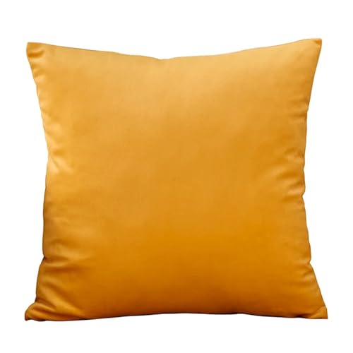 ROEUIPG 3 stücke Samt Kissen Abdeckungen Plaid Kissenbezüge 30x50cm 40x40cm 45x45 50x50cm Wohnkultur Abdeckung for Sofa(Lemon Yellow,45cm x 45cm) von ROEUIPG