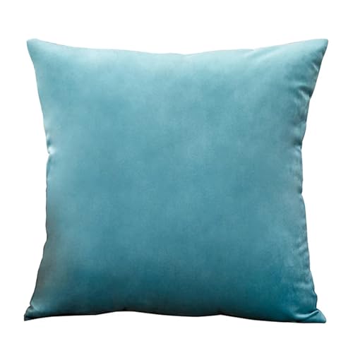 ROEUIPG 3 stücke Samt Kissen Abdeckungen Plaid Kissenbezüge 30x50cm 40x40cm 45x45 50x50cm Wohnkultur Abdeckung for Sofa(Light Blue,50cm x 50cm) von ROEUIPG