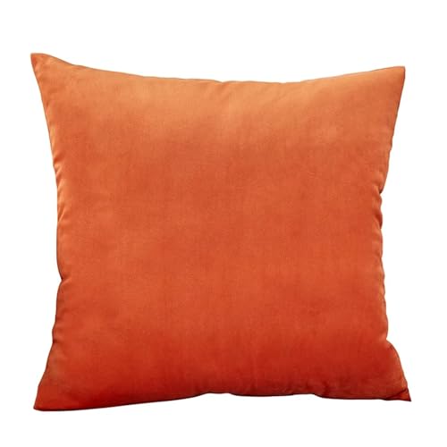 ROEUIPG 3 stücke Samt Kissen Abdeckungen Plaid Kissenbezüge 30x50cm 40x40cm 45x45 50x50cm Wohnkultur Abdeckung for Sofa(Orange,40cm x 40cm) von ROEUIPG