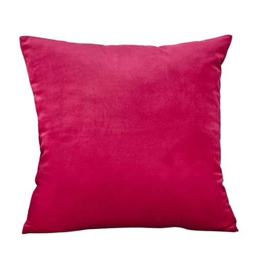 ROEUIPG 3 stücke Samt Kissen Abdeckungen Plaid Kissenbezüge 30x50cm 40x40cm 45x45 50x50cm Wohnkultur Abdeckung for Sofa(Rose Red,50cm x 50cm) von ROEUIPG
