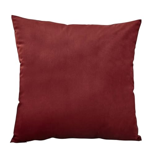 ROEUIPG 3 stücke Samt Kissen Abdeckungen Plaid Kissenbezüge 30x50cm 40x40cm 45x45 50x50cm Wohnkultur Abdeckung for Sofa(Wine Red,50cm x 50cm) von ROEUIPG
