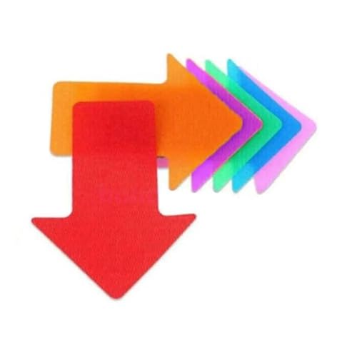 ROEUIPG 30 Stück Bodenspiel Punkt Distanzierung Sozialsport Lehrmittel Teppichmarkierungen Bunte Sitzaufkleber Teppichpunktmarkierungen(Arrow) von ROEUIPG