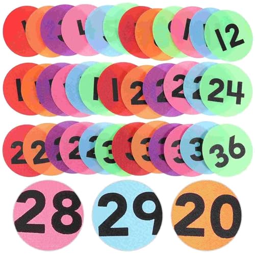ROEUIPG 36 Pcs Anzahl Teppich Punkte for Klassenzimmer Kennzeichnung Aufkleber Spot Marker Bereich Teppiche Boden von ROEUIPG