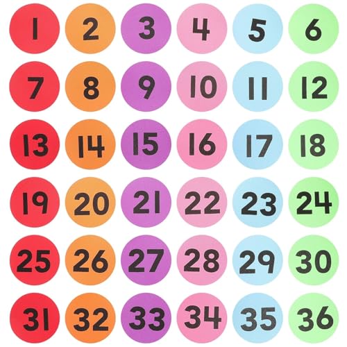ROEUIPG 36 blätter Teppich Marker Boden for Tag Teppiche Klassenzimmer Spielzeug Bereich Spiel Aufkleber Farbige Spot von ROEUIPG