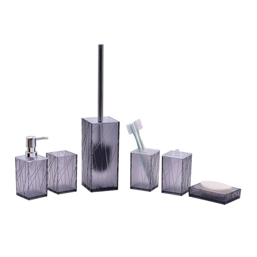 ROEUIPG Badezimmerzubehör Badezimmer-Set Badezimmer-Set mit bruchsicherem Design for Seife(Grey) von ROEUIPG