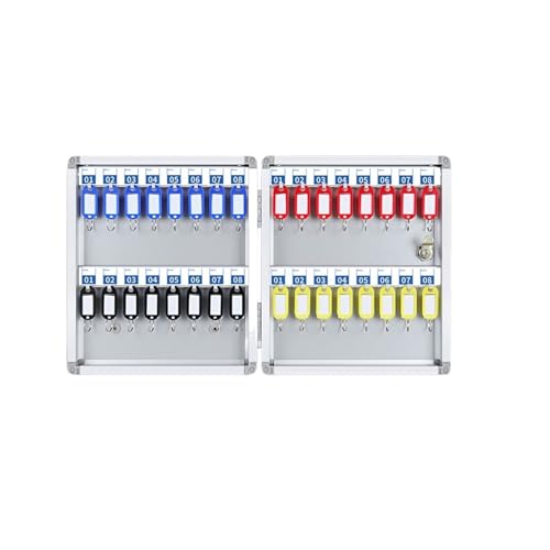 ROEUIPG Schlüsselverwaltungsbox, 48 Schlüssel, tragbarer Sicherheitsschlüsselkasten aus Metall mit Zahlenschloss for Lager, Autovermietung, Wohnung, Geschäft(B 32 Key Position) von ROEUIPG