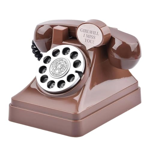 Retro Telefon Sparschwein Ornamente Cartoon Wechselbehälter Telefon Geld Sparen Box for Wohnzimmer Home Desktop Schlafzimmer Regal(Coffee) von ROEUIPG