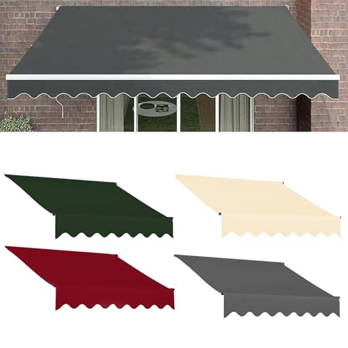 Markise Canvas, Ersatzstoff Fertig Genäht Wasserabweisend, Ohne Rahmen, UV Schutz, Premium Markisenstoff, for Terrasse, Balkon, Markisen Ersatzstoff, Grün/Rot/Grau/Beige, 2/3/4/5/6/7m(Gray,(16x6.5ft)5 Markise Canvas, Ersatzstoff Fertig Genäht Wasserabweisend, Ohne Rahmen, UV Schutz, Premium Markisenstoff, for Terrasse, Balkon, Markisen Ersatzstoff, Grün/Rot/Grau/Beige, 2/3/4/5/6/7m(Gray,(16x6.5ft)5 von ROFBIHG