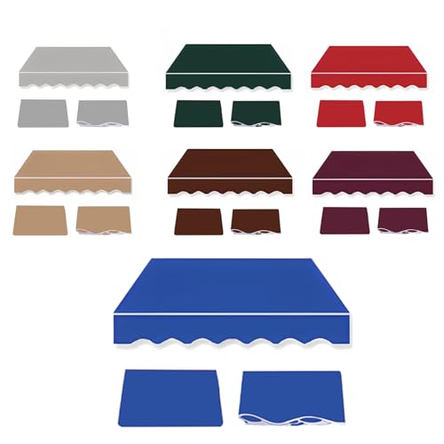 Markisenbespannung Canvas Markisenstoff (ohne Rahmen), Patio Markise Außen Stoff Ersatz, Polyester Einziehbare Markisentuch, Markisen Tuch Markisenbespannung für Markise(Blue,4.5x3.5m(14.7x11.5ft)) von ROFBIHG