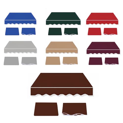 Markisenbespannung Canvas Markisenstoff (ohne Rahmen), Patio Markise Außen Stoff Ersatz, Polyester Einziehbare Markisentuch, Markisen Tuch Markisenbespannung für Markise(Brown,4x3.5m(13x11.5ft)) von ROFBIHG
