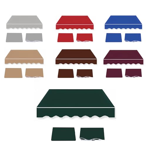 Markisenbespannung Canvas Markisenstoff (ohne Rahmen), Patio Markise Außen Stoff Ersatz, Polyester Einziehbare Markisentuch, Markisen Tuch Markisenbespannung für Markise(Dark green,4.5x3.5m(14.7x11.5f von ROFBIHG
