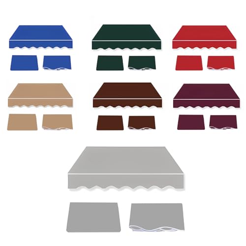 Markisenbespannung Canvas Markisenstoff (ohne Rahmen), Patio Markise Außen Stoff Ersatz, Polyester Einziehbare Markisentuch, Markisen Tuch Markisenbespannung für Markise(Gray,4.5x3.5m(14.7x11.5ft)) von ROFBIHG