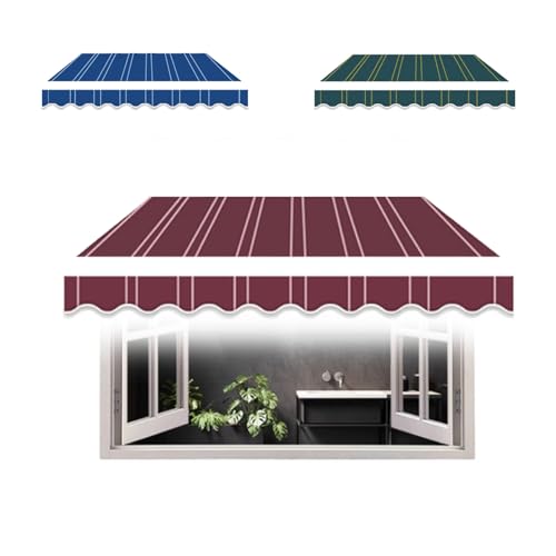 Markisentuch Sonnenschutz, Wasserabweisend Markisestoff, Markisentuch Ersatzstoff, Markisenbespannung Sonnenschutz, Markisevolant for Terrasse, Balkon, Staub-schmutzabweisend(Red,3.5x2m(11.4x6.5ft)) von ROFBIHG