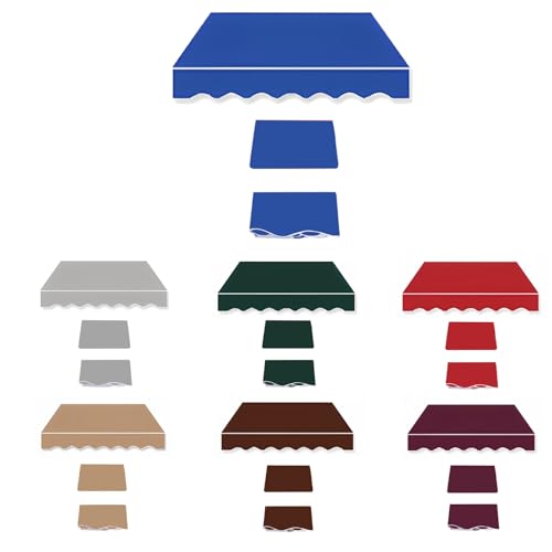 Patio Markise Außen Stoff Ersatz, Markisenvolant Markisenstoff Fertig Genäht (ohne Rahmen), Polyester Einziehbare Markisentuch, Sonnenschutz Stoff Außen Markisenstoff Wasserdicht(Blue,4.5x3.5m(14.7x11 von ROFBIHG
