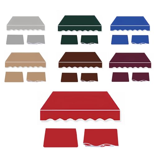 ROFBIHG Markisenbespannung Canvas Markisenstoff (ohne Rahmen), Patio Markise Außen Stoff Ersatz, Polyester Einziehbare Markisentuch, Markisen Tuch Markisenbespannung für Markise(Red,6x4m(20x13ft)) von ROFBIHG