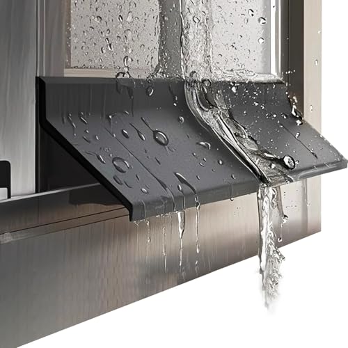 ROFBIHG Selbstklebende Fenster-Wetterleiste, Tür- Und Fensterschwellen-Wasserbarriere, für Türen, Schiebe- Oder Flügelfenster, Autos, Regenschutz Zur Verhinderung Von Wasseraustritt(1m(3.3ft),4.5cm) von ROFBIHG