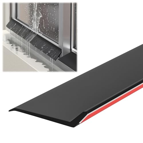 ROFBIHG Selbstklebende Regenschutzleiste für Fenster Und Türen, Dachregenableitungsstreifen, Gummidichtungsband, Tür- Und Fensterschwellen-Wasserbarriere, Regenumleitungsstreifen(2m(6.6ft),5.5cm) von ROFBIHG