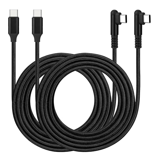 ROFICORD USB-C-auf-USB-C-Kabel [2 Stück] 60W Typ C rechtwinkliges Kabel Schnelles Laden für Telefon 16/15 ProMax/S24/S23/S22/MacBook Air/Pad/CarPlay und andere USB-C-Geräte (2 Stück Schwarz, 3 M) von ROFICORD