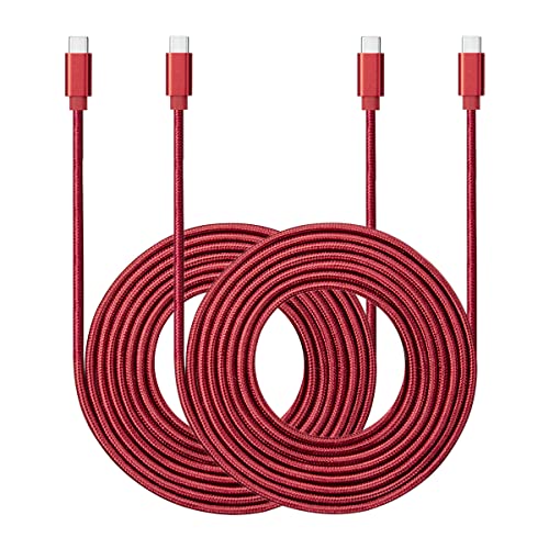 ROFICORD USB C auf USB C Kabel, [2 Stück 3m] 60W Power Delivery Schnellladung Typ C Kabel kompatibel mit MacBook Pro/Galaxy S20/Microsoft Surface/Google Pixel und anderen USB-C-Geräten (rot) von ROFICORD