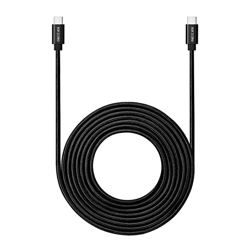 USB-C-zu-USB-C-Kabel, 4,6 m, 60 W Stromversorgung, extra langes und extrem langlebiges Typ-C-Ladekabel, kompatibel mit MacBook Pro/Galaxy S20/Switch/Pixel/LG und anderen USB-C-Ladegeräten (Schwarz) von ROFICORD