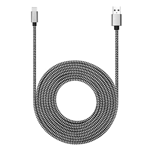 ROFICORD USB Typ C Kabel, 4,6m, mit 3A Schnellladung, Ultra langes und extrem haltbares Nylon geflochtenes USB C Ladekabel für Galaxy S10/S9/S8/Google Pixel/LG/OnePlus/Moto und mehr (Weiß) von ROFICORD