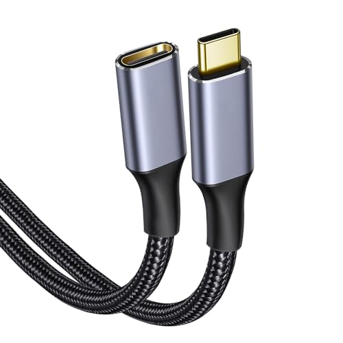 USB3.1 Typ C Verlängerungskabel 100W/10Gbps 4K@60Hz Video Ausgang USB C Extender Kabel Stecker zu Buchse Verlängerung Laden&Sync Kompatibel mit PSVR2/Macbook/iPad/USB C Hub/Magsafe Ladegerät (0,5M) von ROFICORD
