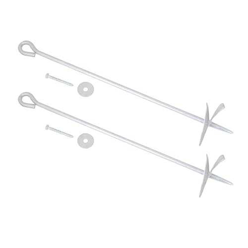 2 x BODENANKER/ERDANKER ZUM EINDREHEN - GESAMTLÄNGE 50 cm - Stahl VERZINKT von ROG garden-line