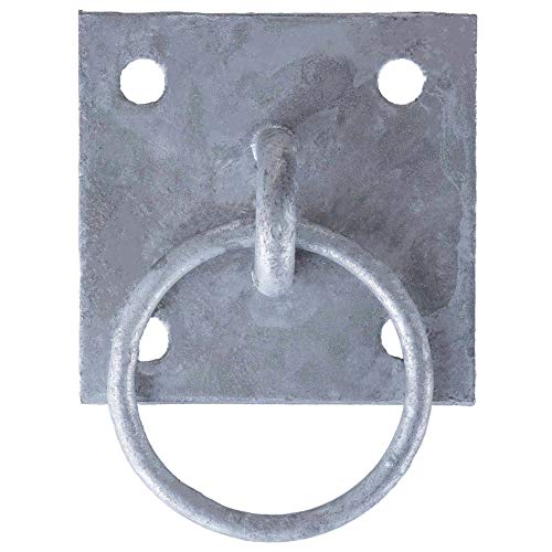4 x ANBINDERING Ø 68 MM MIT QUADRATISCHER ÖSENPLATTE 100 x 100 MM FEUERVERZINKT von ROG garden-line